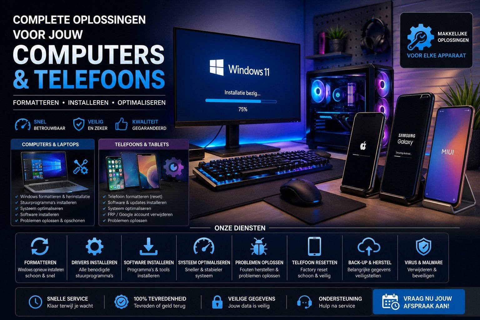️ Computer & Telefoon Service Zwolle – Vanaf €15 | Windo, Ophalen of Verzenden