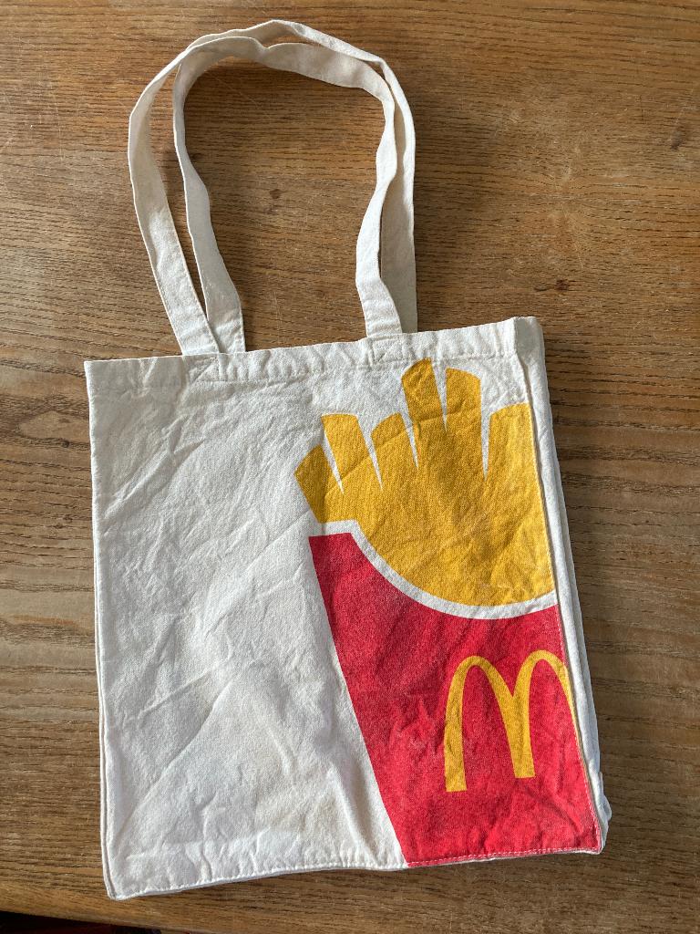 Mc Donalds tote tas tasje ( 33x29x9cm) 100% katoen, Ophalen of Verzenden, Gebruikt, Gebruiksvoorwerp