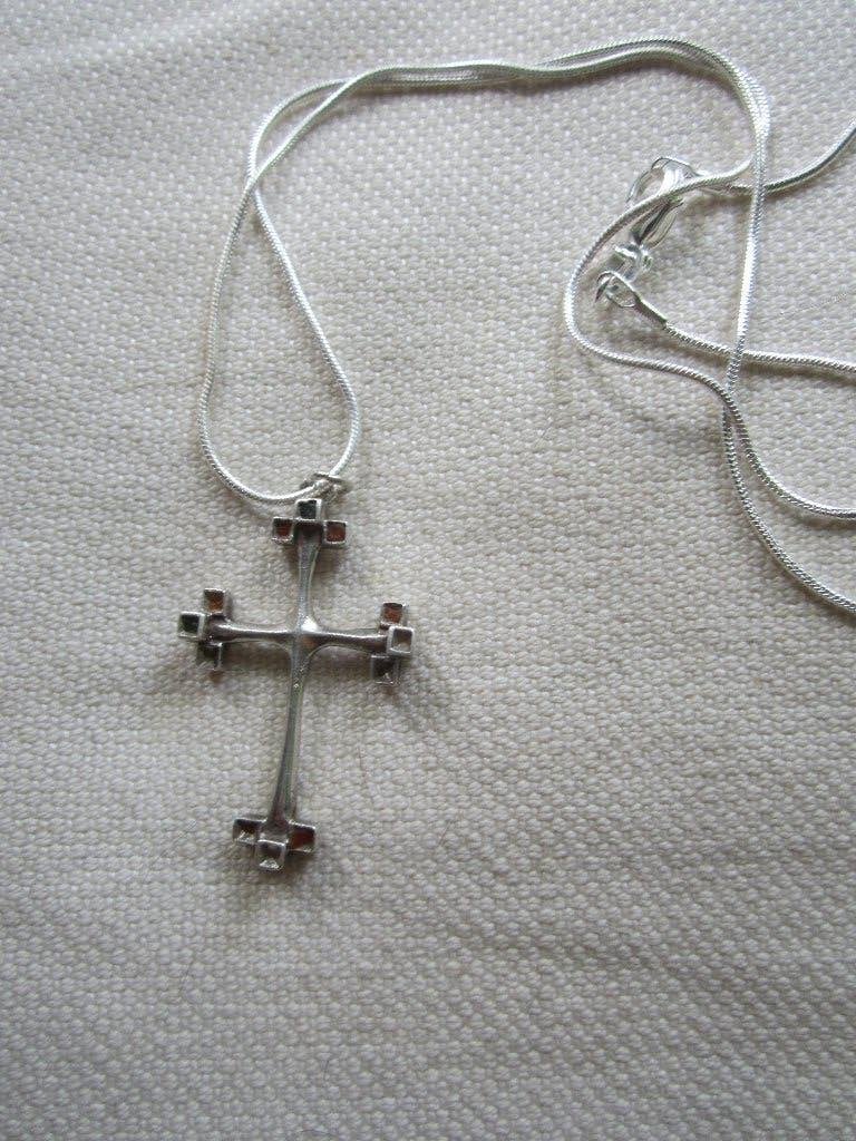 7.   Oud kruisje, zilver 925, Ophalen, Zilver, Hanger