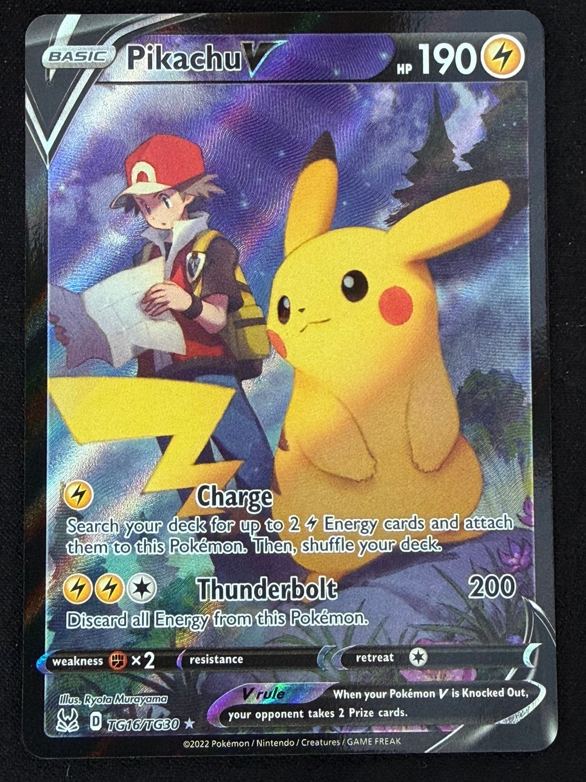 Pikachu V 010/T010 TG30 - Lost Origin (mint), Ophalen of Verzenden, Zo goed als nieuw, Losse kaart, Foil