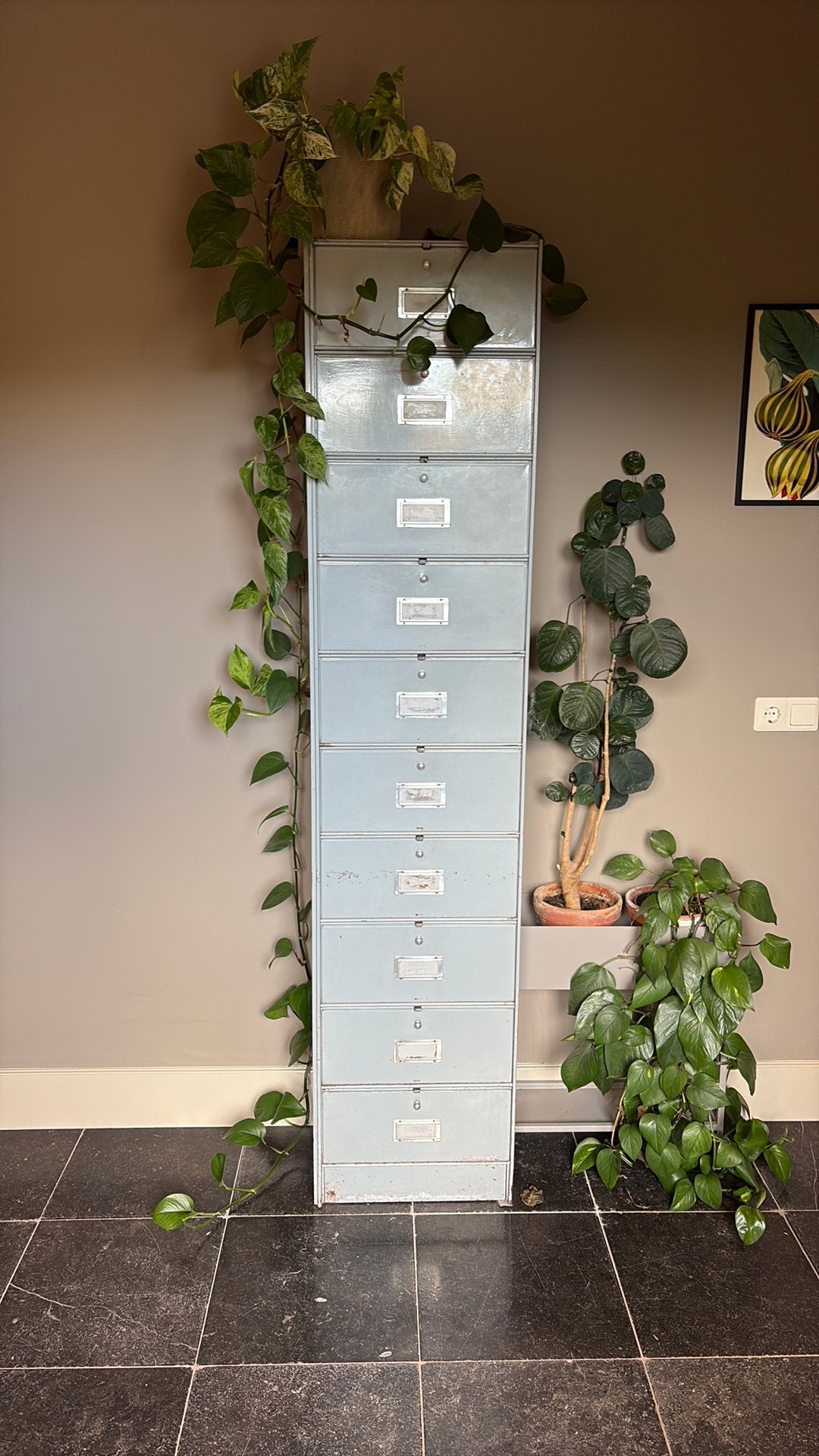 Vintage kleppen kast, Ophalen