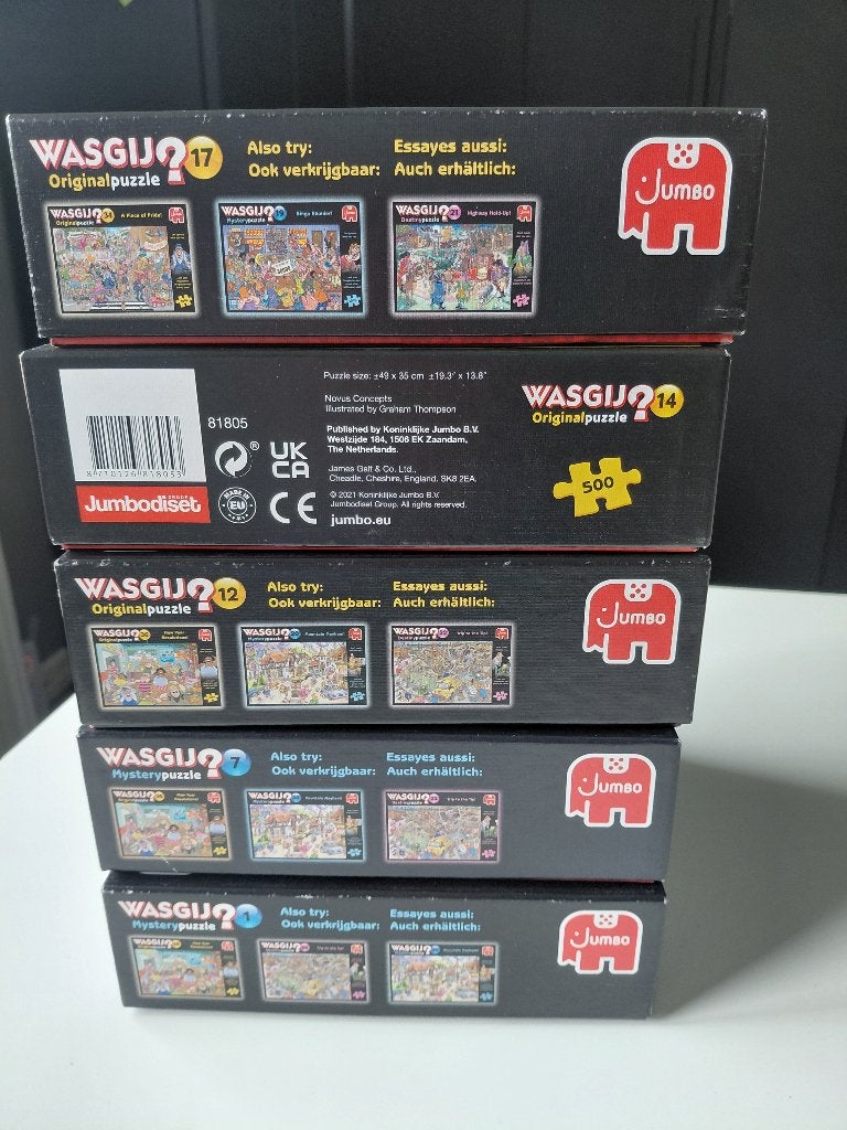 ​Wasgij puzzels, 500 stukjes. Nrs 1,7,12,14 en 17., Ophalen of Verzenden, 500 t/m 1500 stukjes, Zo goed als nieuw