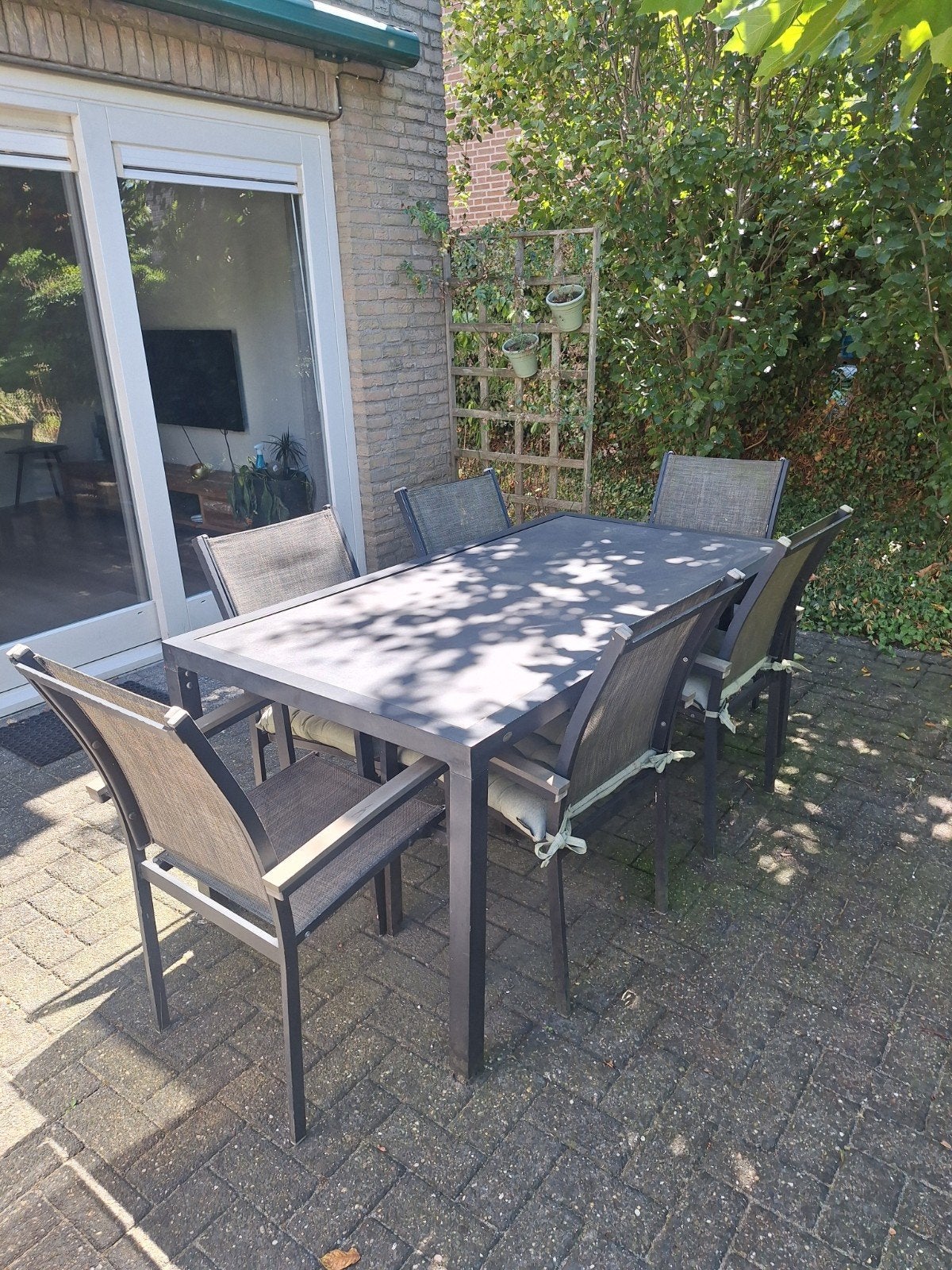 Sombrero 6 persoons tuinset antraciet, Ophalen, Gebruikt, 6 zitplaatsen, Aluminium