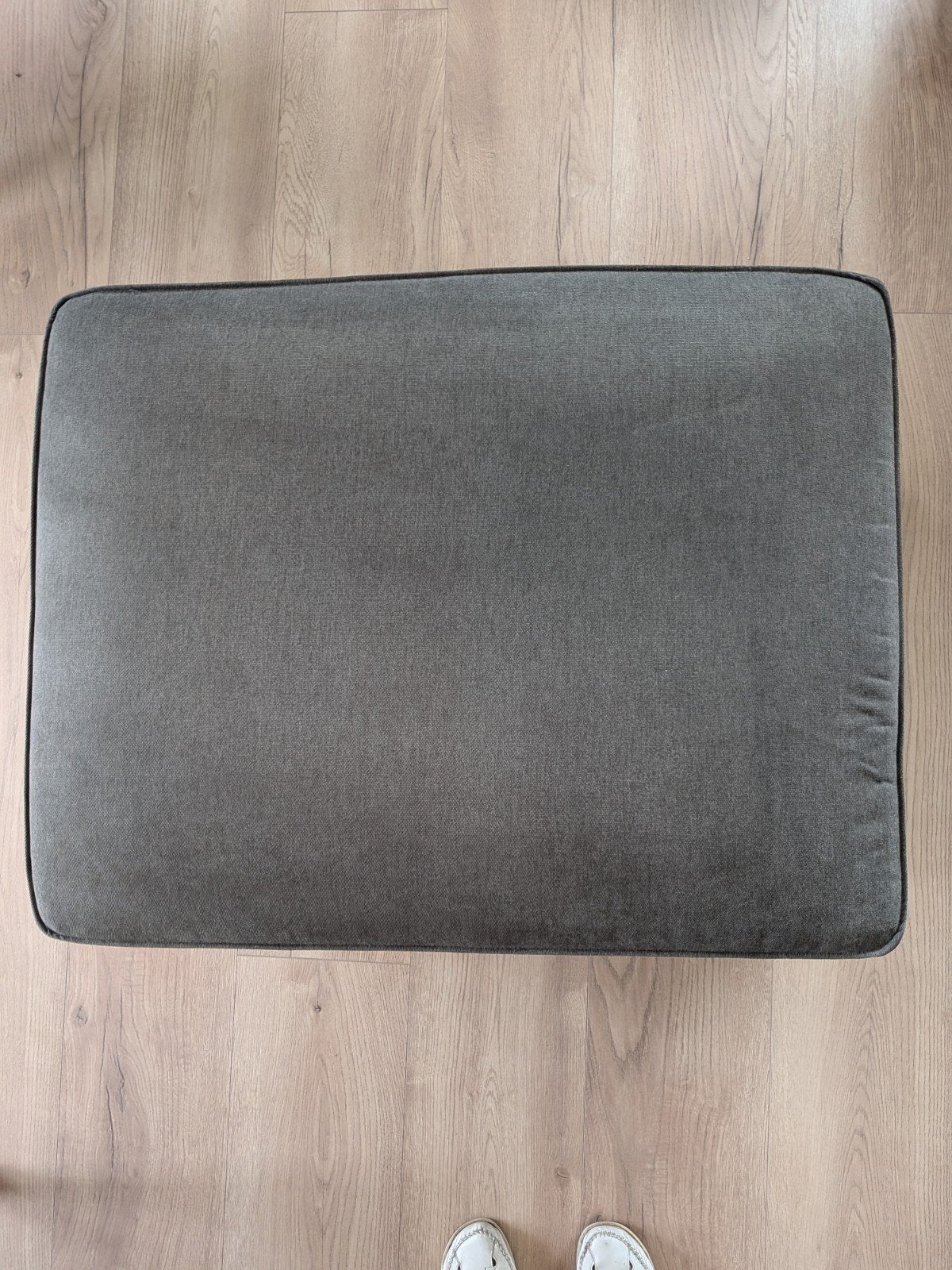 Kivik Hocker Groen/Grijs zonder pootjes, Gebruikt, Stof, Rechthoekig, 50 tot 75 cm