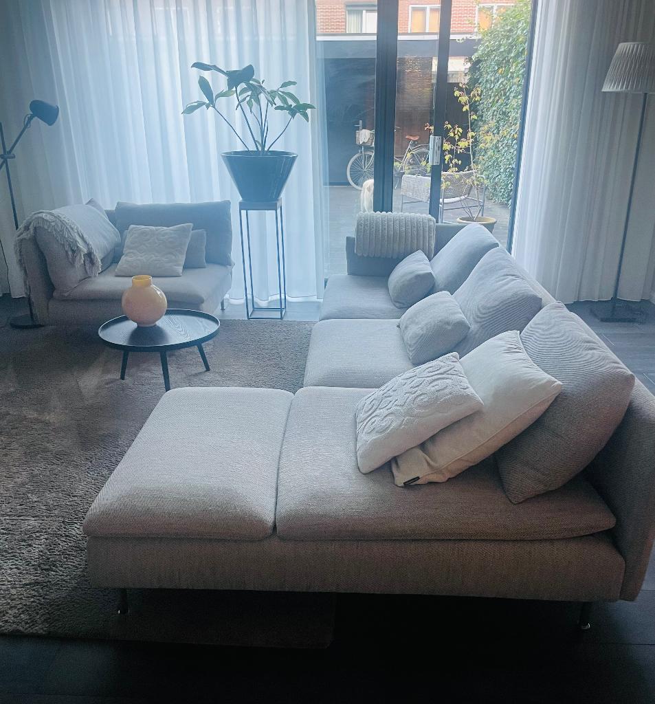 Bank met chaise longue, Ophalen, 250 tot 300 cm, Gebruikt, Minder dan 75 cm