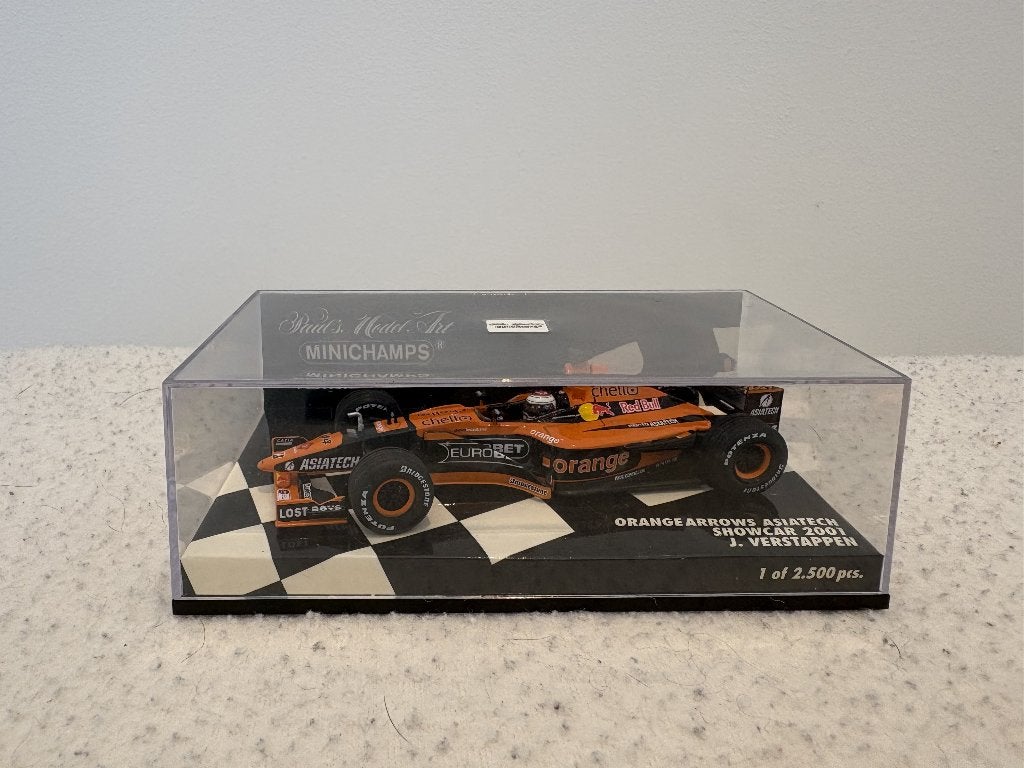 Jos Verstappen Arrows Asiatech Showcar 2001 Minichamps 1:43, Hobby en Vrije tijd, Ophalen of Verzenden, Zo goed als nieuw, Auto