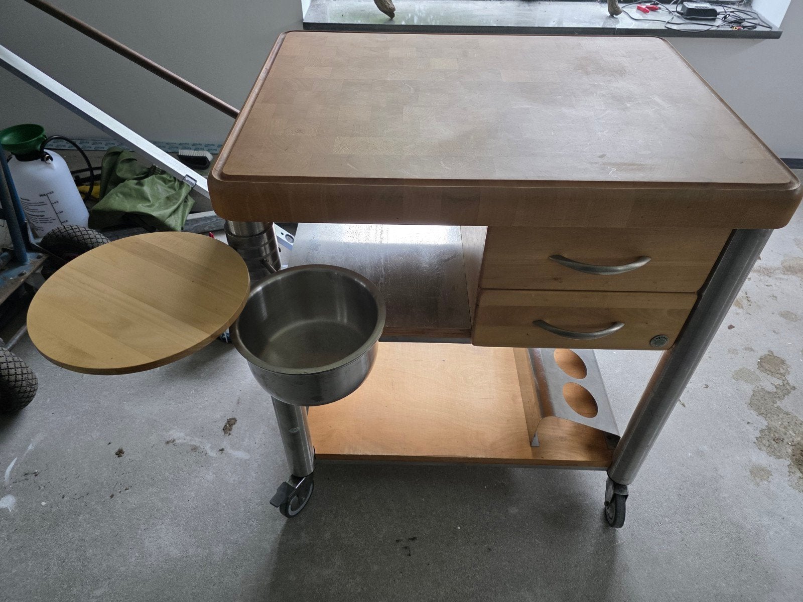 Keukentrolley met snijplank en opbergruimte, Ophalen, Gebruikt, Hout, Keukentrolley