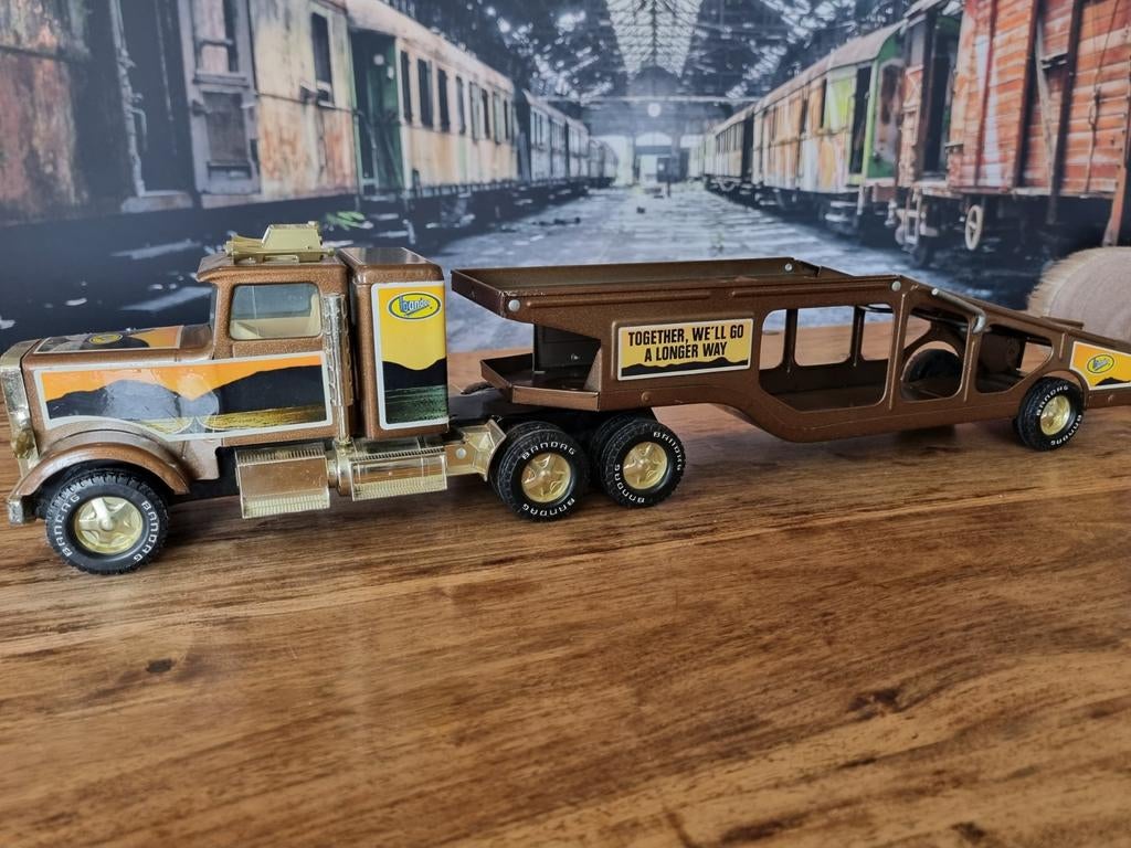 Vintage Bandag Truck met Oplegger, Ophalen of Verzenden, Zo goed als nieuw