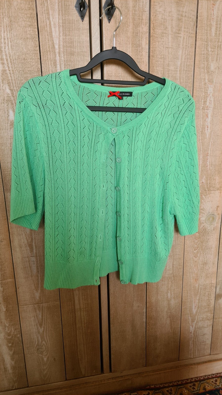 Hell Bunny gehaakt vestje Rockabilly zeegroen maat L, Kleding | Dames, Truien en Vesten, Ophalen of Verzenden