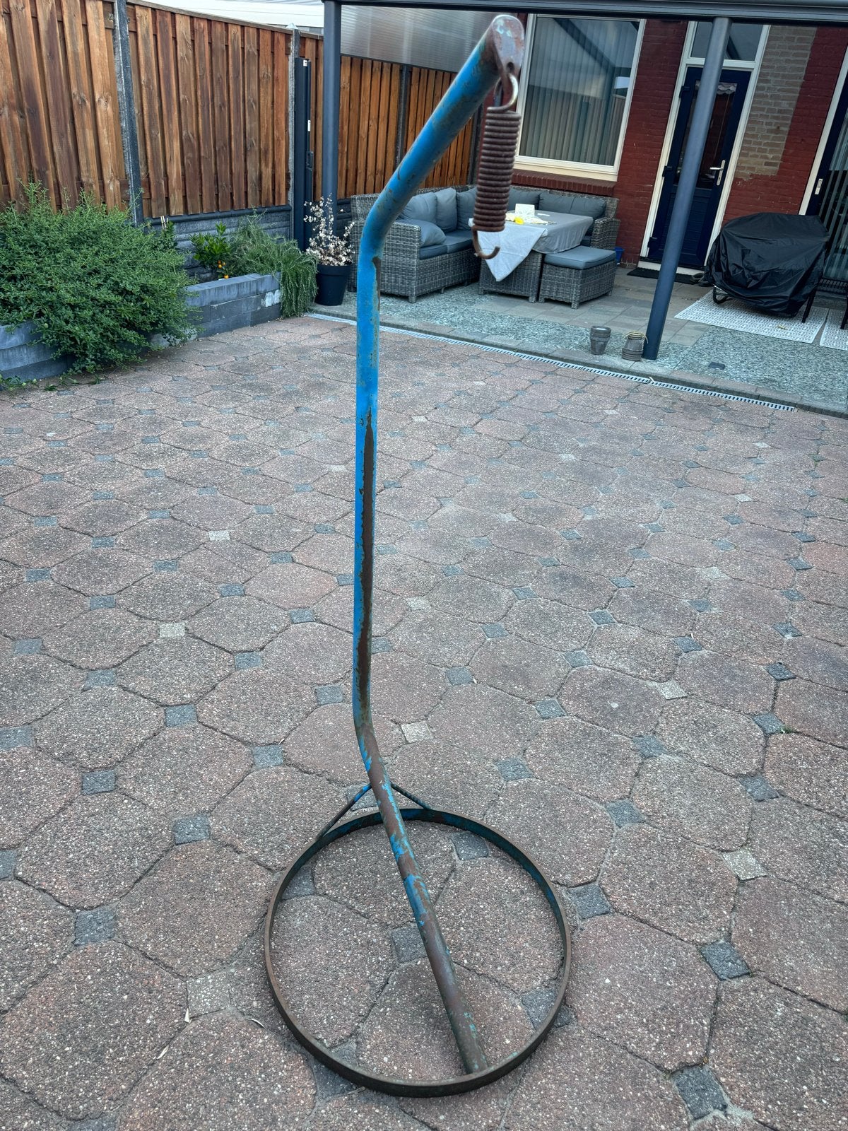Stang voor hangstoel - Blauw, inclusief veer, Ophalen, Gebruikt