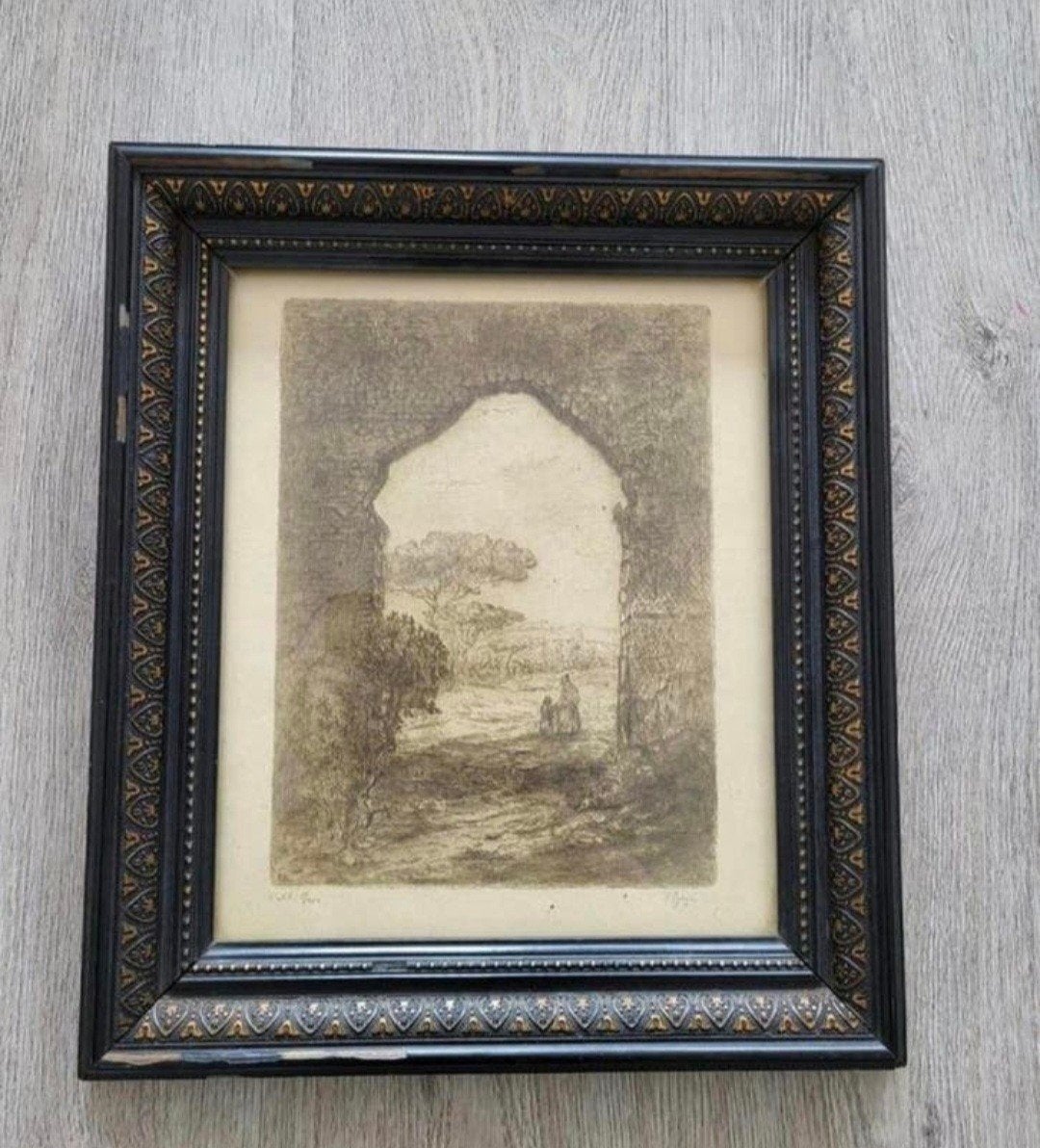 Etienne Bosch antieke gravure, 39 cm, Ophalen of Verzenden, Gesigneerd, 1900 - 1949