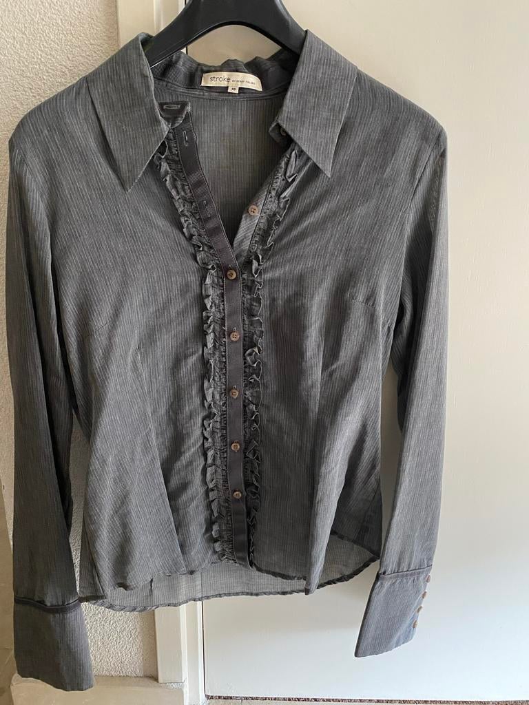 Stroke by Berry Tielens blouse voile grijs maat 40 nieuw, Verzenden, Nieuw, Maat 38/40 (M), Grijs