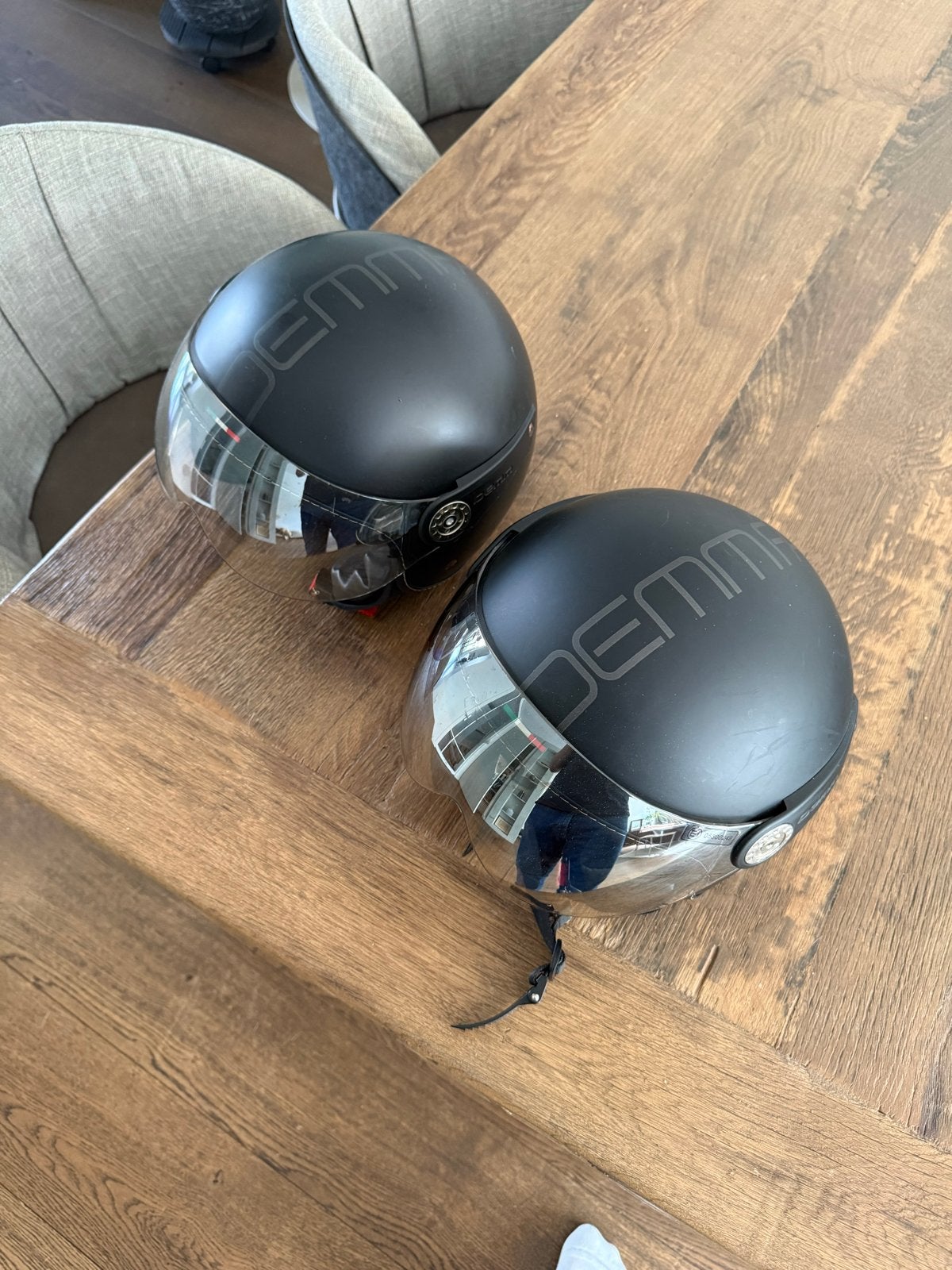 Set van 2 Demm Fashion scooterhelmen (maat M en XXL), Fietsen en Brommers, Ophalen, Gebruikt, Medium