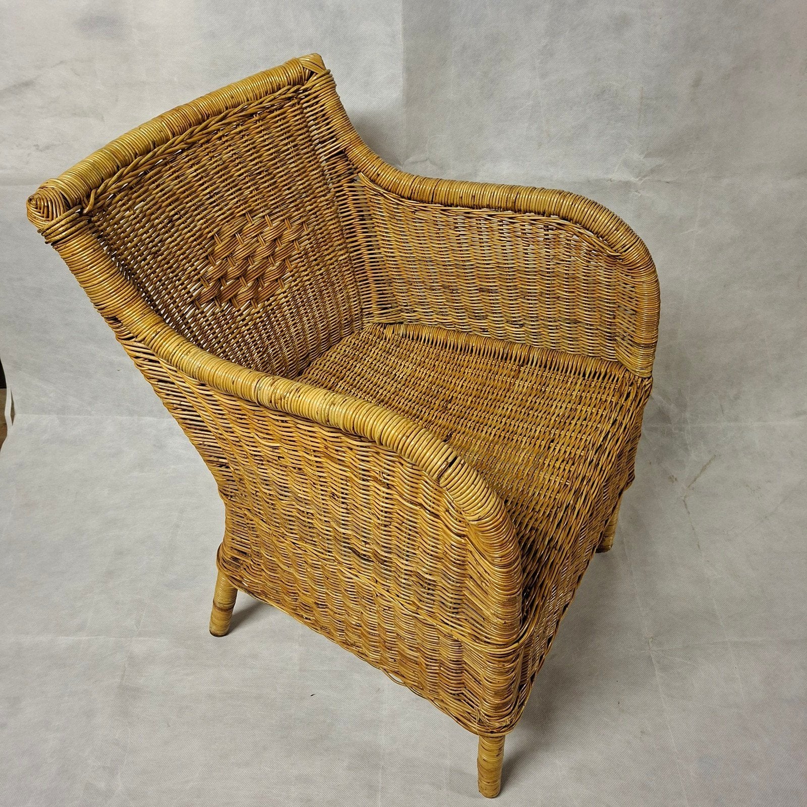 Vintage Rotan Fauteuil - Comfortabele Riet Stoel, Ophalen, Gebruikt, Overige kleuren, Riet of Rotan