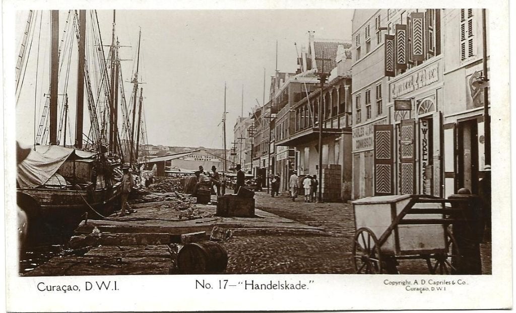 CURACAO DWI  HANDELSKADE FOTOKAART HAVEN  nr 770, Verzenden, Voor 1920, Ongelopen, Buiten Europa