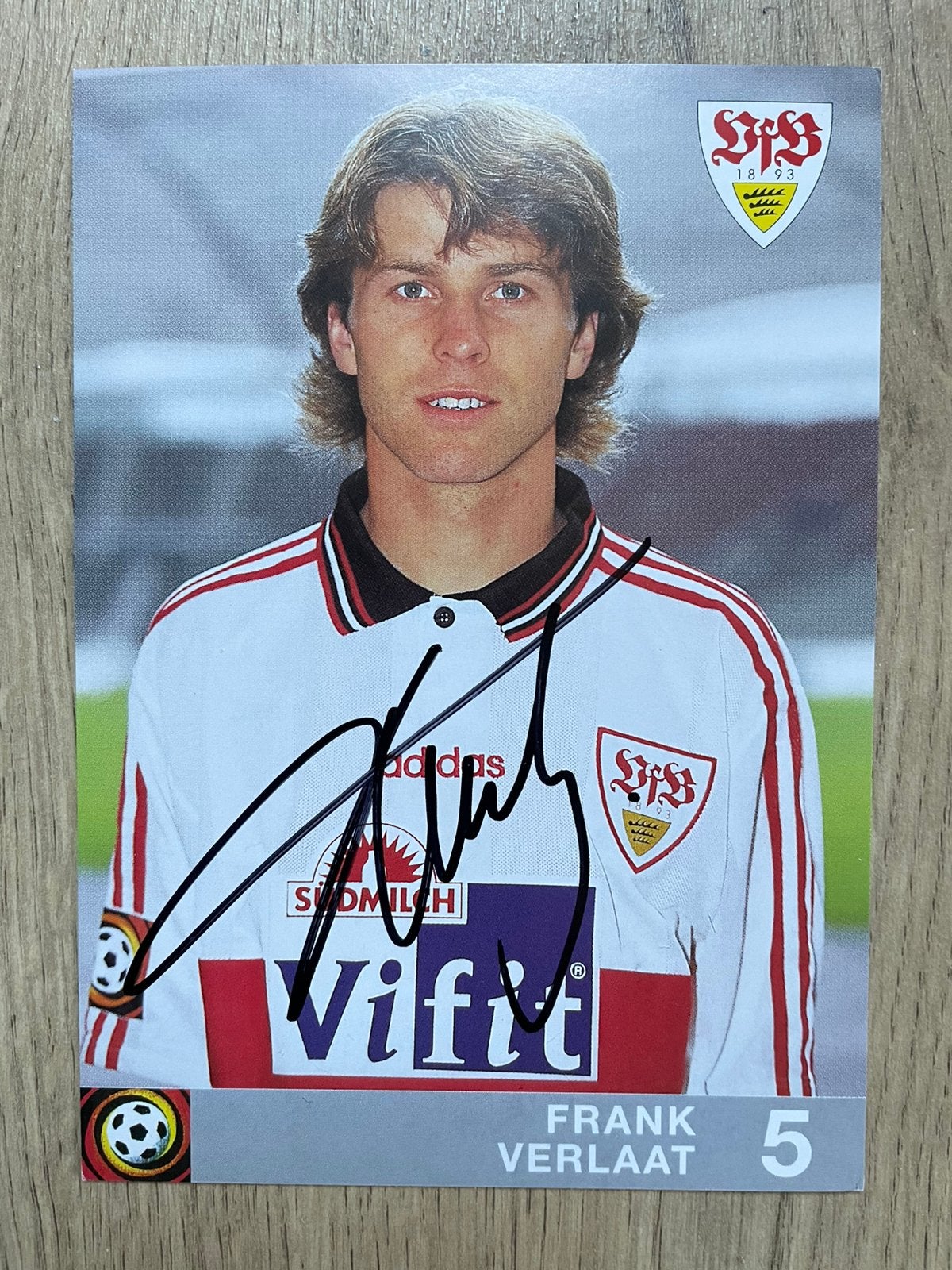 Fotokaart Frank Verlaat (VFB Stuttgart, Ajax) + handtekening, Ophalen of Verzenden, Nieuw, Ajax, Spelerskaart