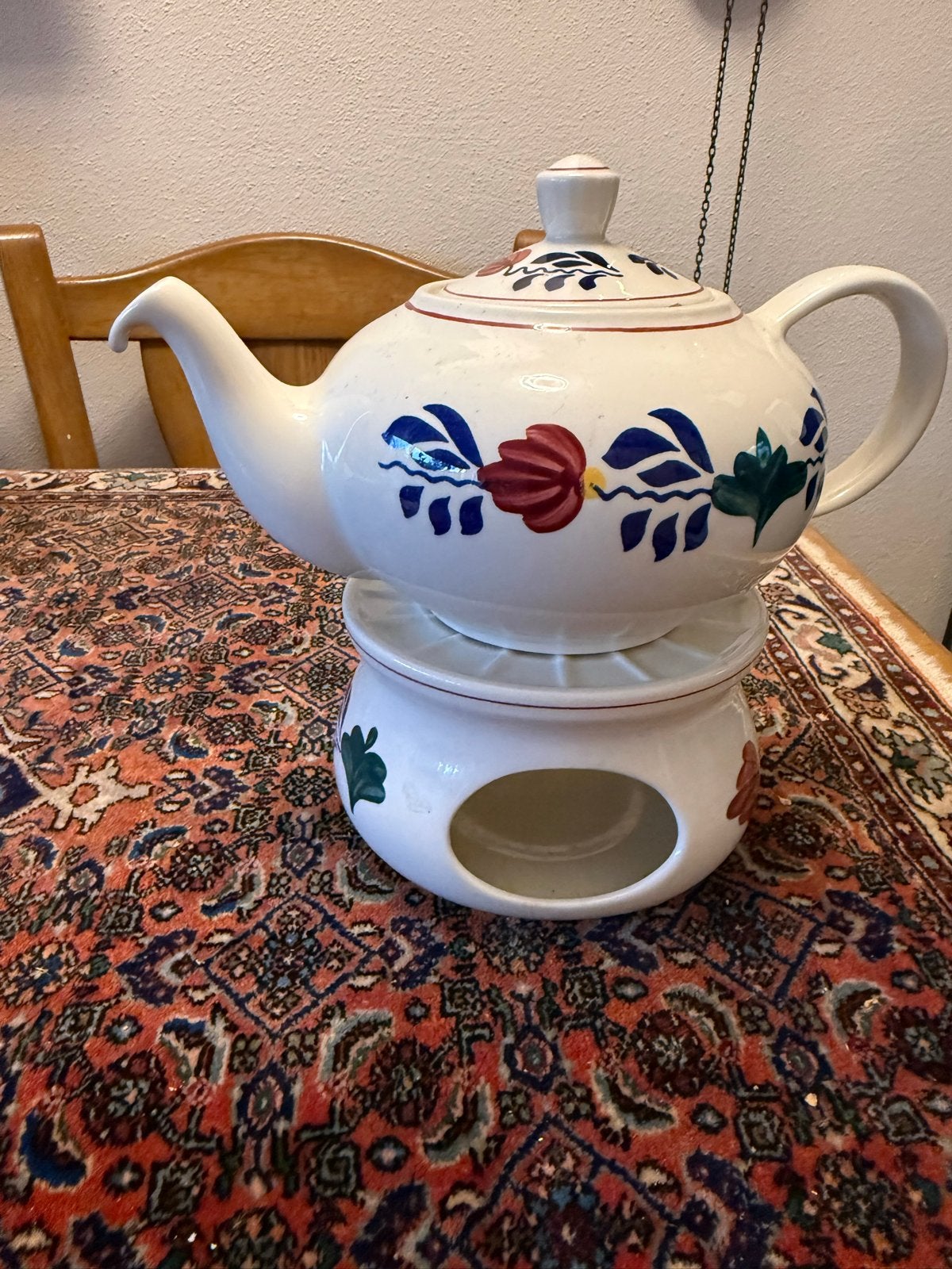 Boeren bont theepot en theelicht, Ophalen of Verzenden, Zo goed als nieuw, Overige stijlen, Overige typen