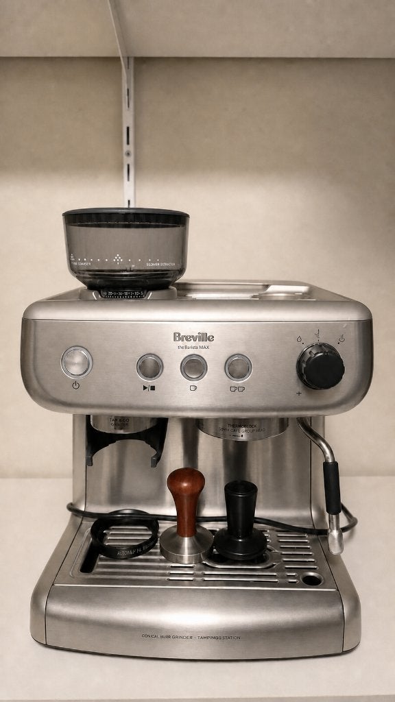 Breville Barista Max – espressoapparaat met bonenmaler, Witgoed en Apparatuur, Koffiezetapparaten, Gebruikt, Espresso apparaat