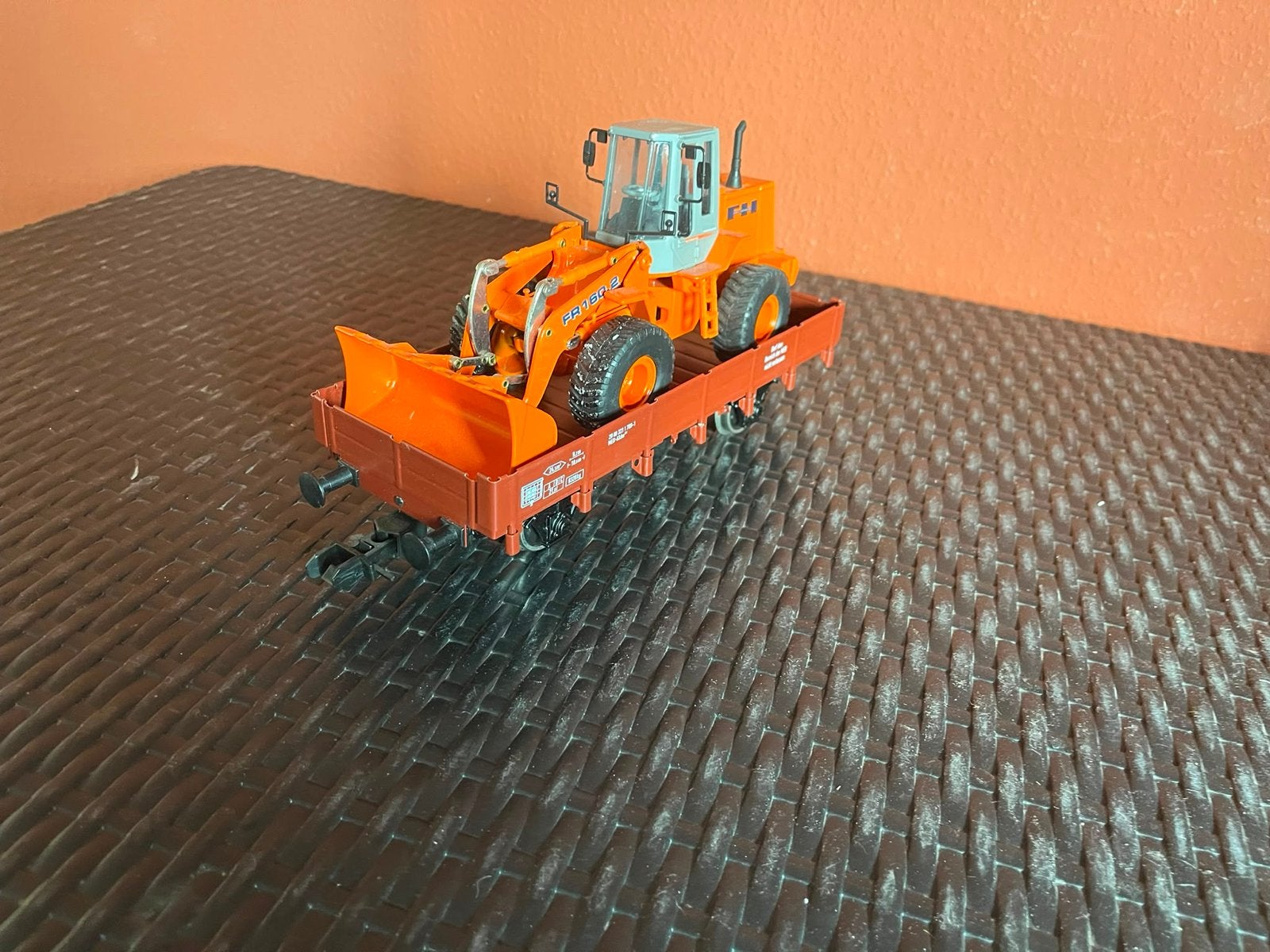 Märklin 54953 Maxi platte wagen met wiellader, Wisselstroom, Wagon, Ophalen of Verzenden, Zo goed als nieuw