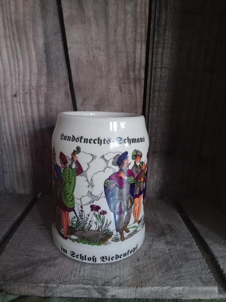 Mooie Duitse Bierpul - Landsnechts-Schmaus - 0.5 liter, Ophalen of Verzenden