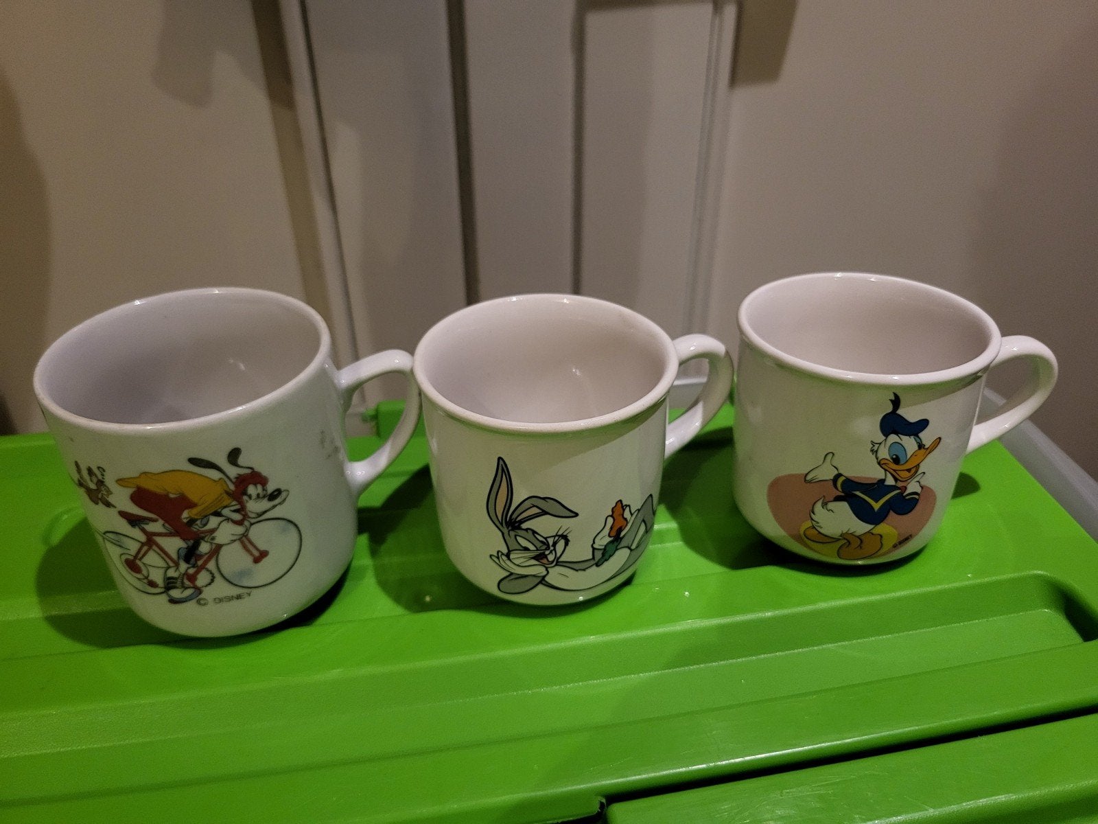 Set van 3 Vintage Disney/Looney Tunes Mokken, Gebruikt, Overige merken, Keramiek, Vintage
