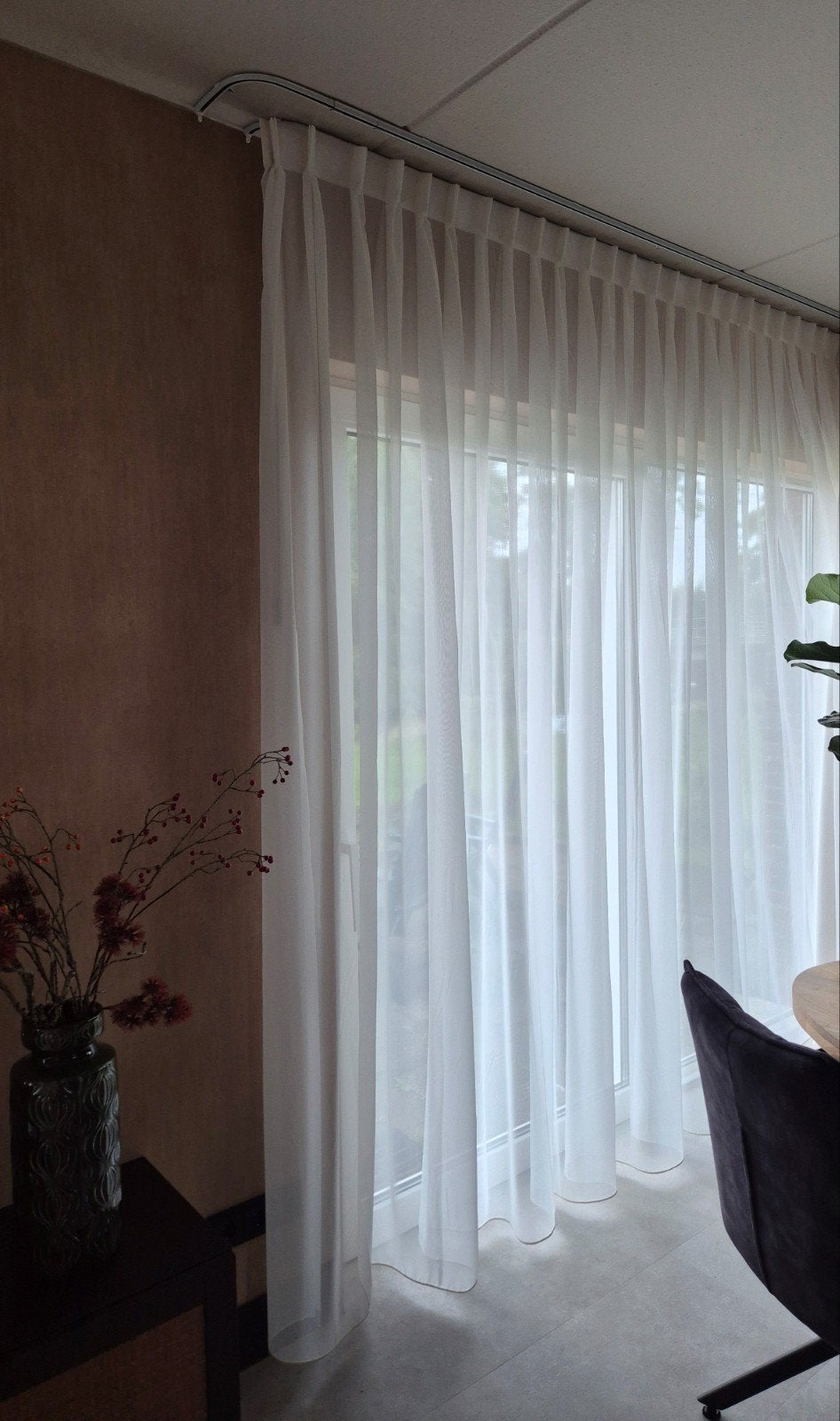 Gebroken witte vitrage - 255x170 cm, 170 cm, Ophalen of Verzenden, Zo goed als nieuw, 255 cm