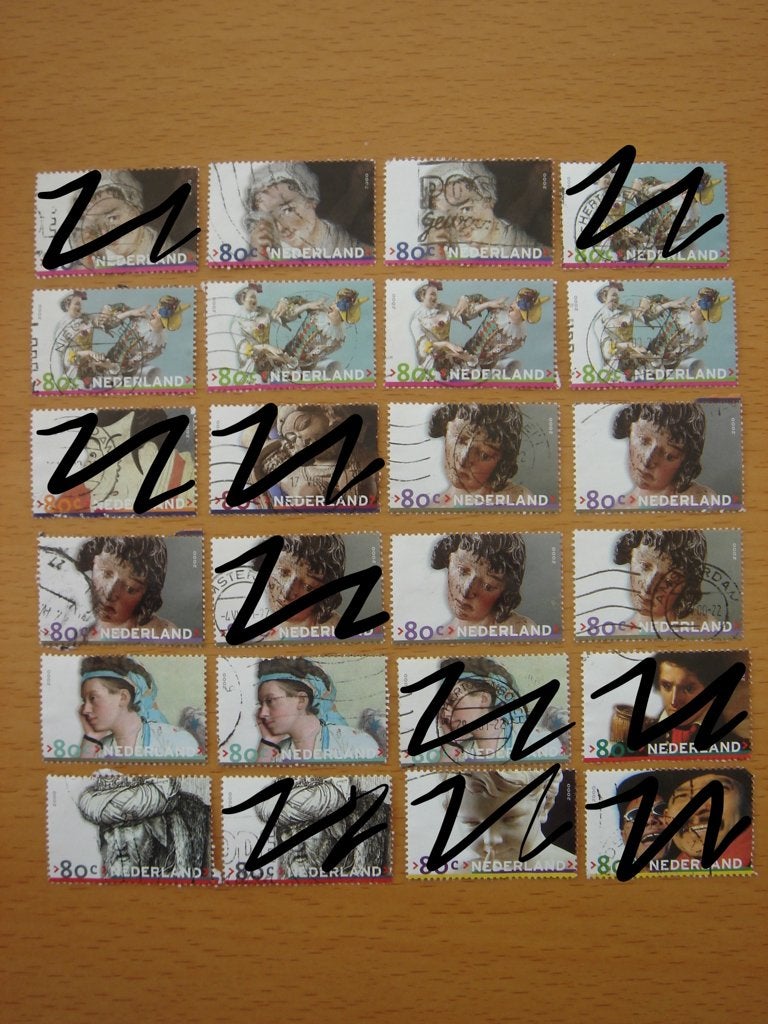 Rijksmuseum 1800-2000 14x, Postzegels en Munten, Postzegels | Nederland, Ophalen of Verzenden, Na 1940, Gestempeld