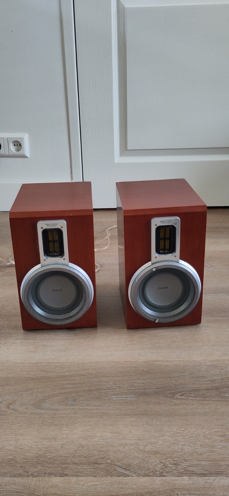 Philips MCD708 Boekenplank Speakers - 80W, Houten Kast