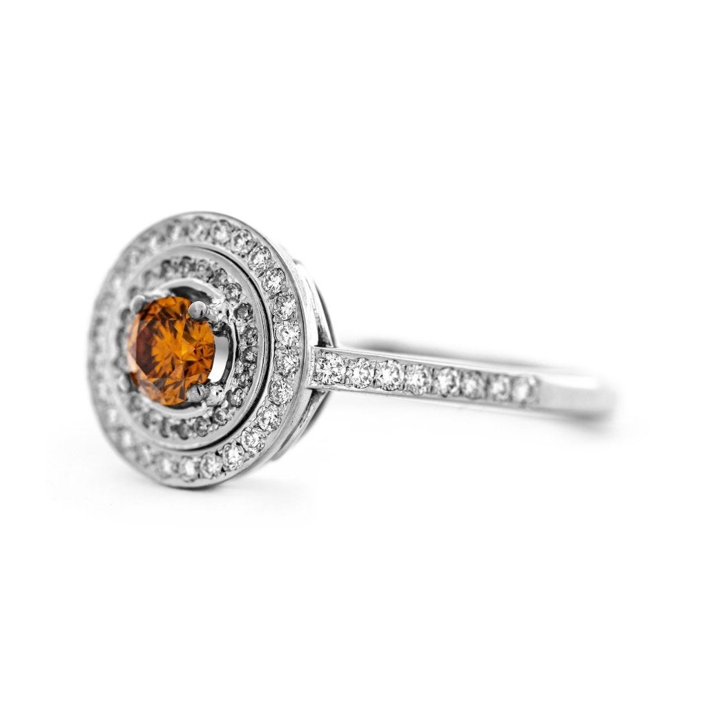 Oranje diamant (natuurlijk) - Diamant, Sieraden, Tassen en Uiterlijk, Ringen, Wit, Nieuw, Ophalen of Verzenden, Kleiner dan 17
