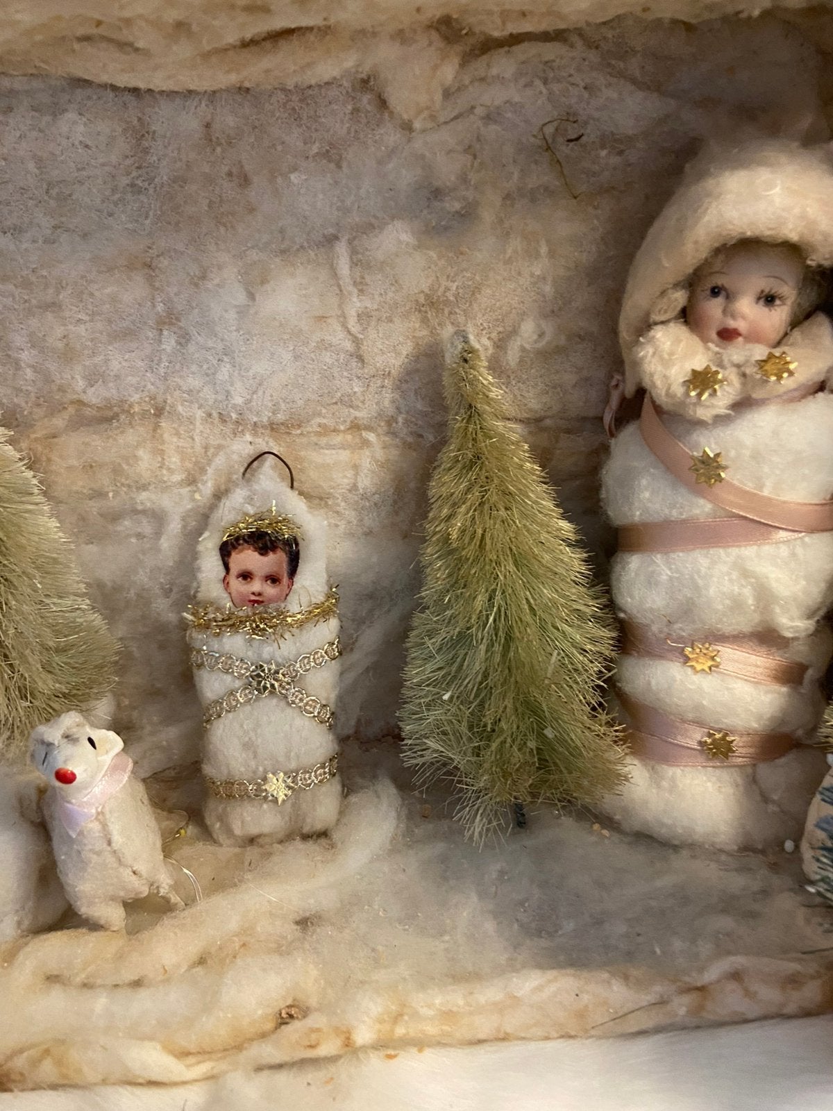 Lief klein kerst wattenpopje, Ophalen of Verzenden, Zo goed als nieuw