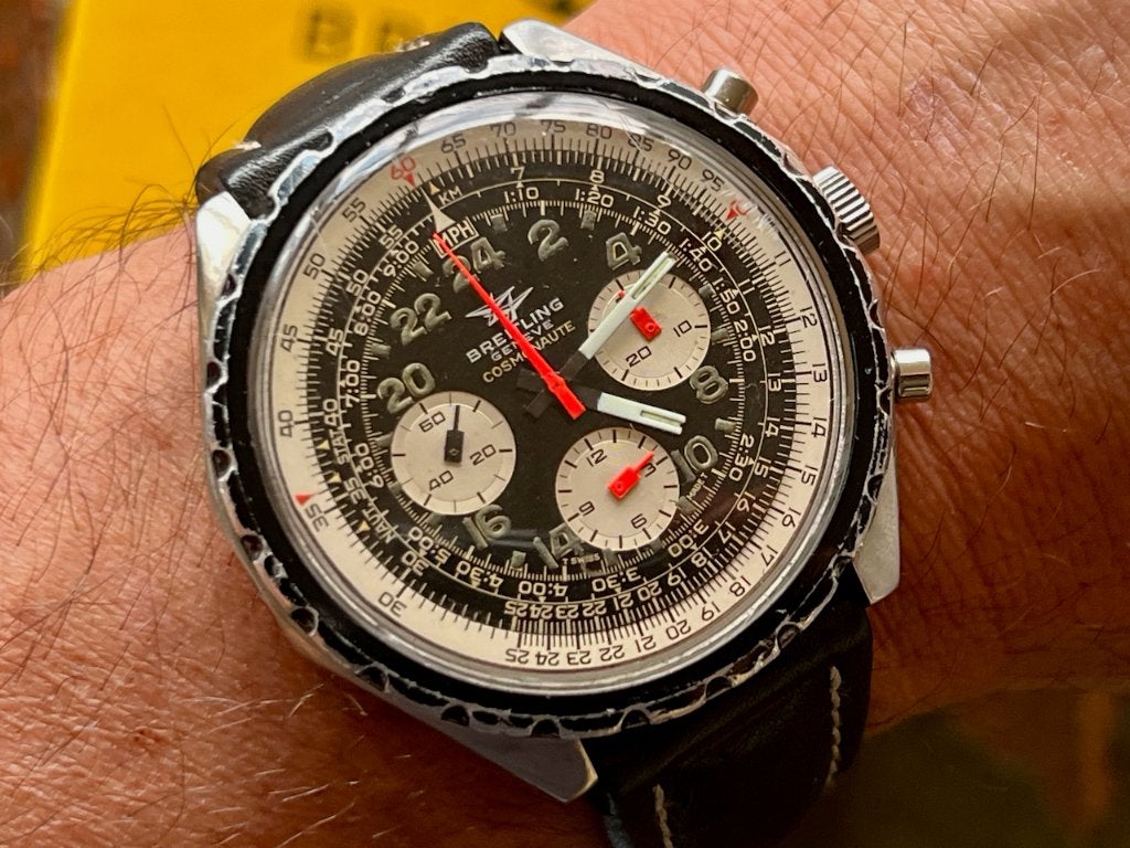 1968 Breitling Cosmonaute 24h Navitimer "Big Case" Geneve, Staal, Breitling, Polshorloge, Ophalen of Verzenden