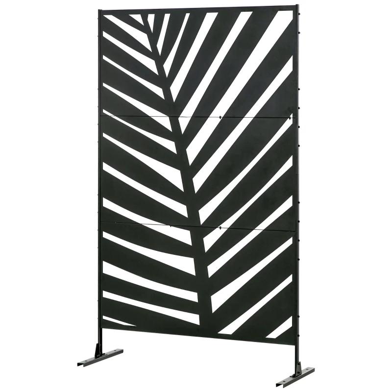Outsunny Buitenscherm Privacy Palmblad Silhouet Zwart, Ophalen, 1 tot 2 meter, Minder dan 3 meter, Nieuw