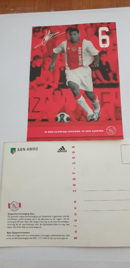 3067 ajax 2007-2008 hedwiges maduro, Verzamelen, Verzenden, 1980 tot heden, Sport en Spel