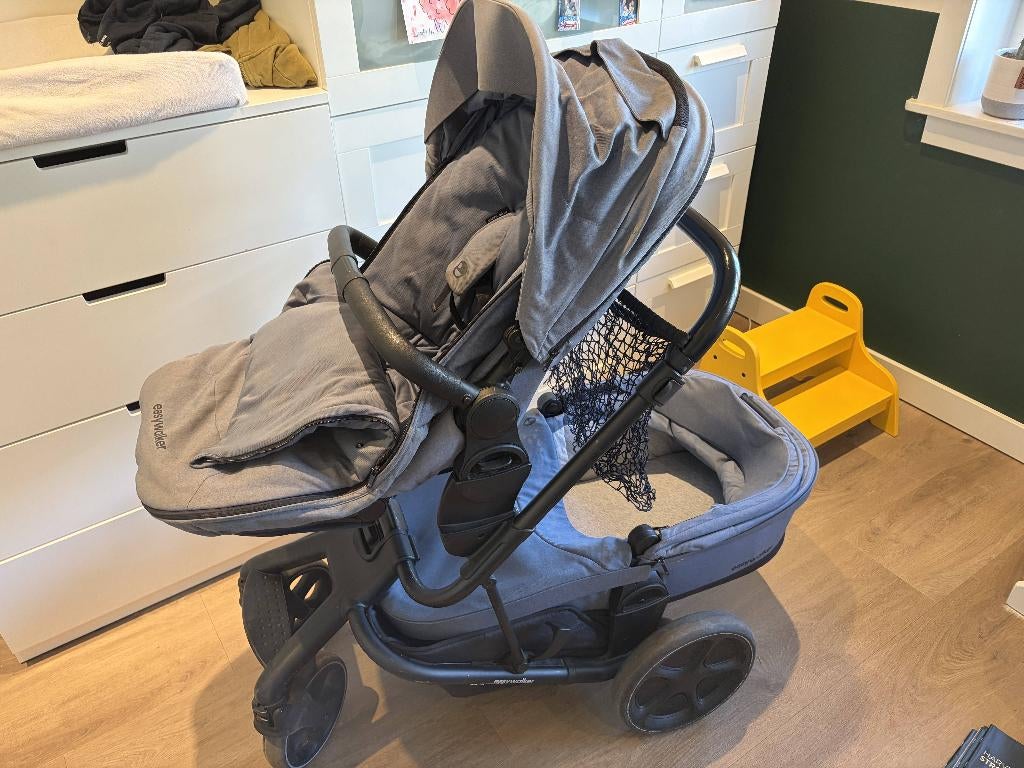 Kinderwagen Easywalker Harvey 3 met veel accessoires, Gebruikt, Combiwagen, Verstelbare duwstang, Ophalen