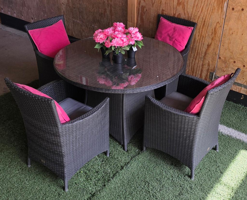Mooie 4 persoons tuinset / balkonset🌴, Tuin en Terras, Ophalen, Gebruikt, Tuinset, Eettafel