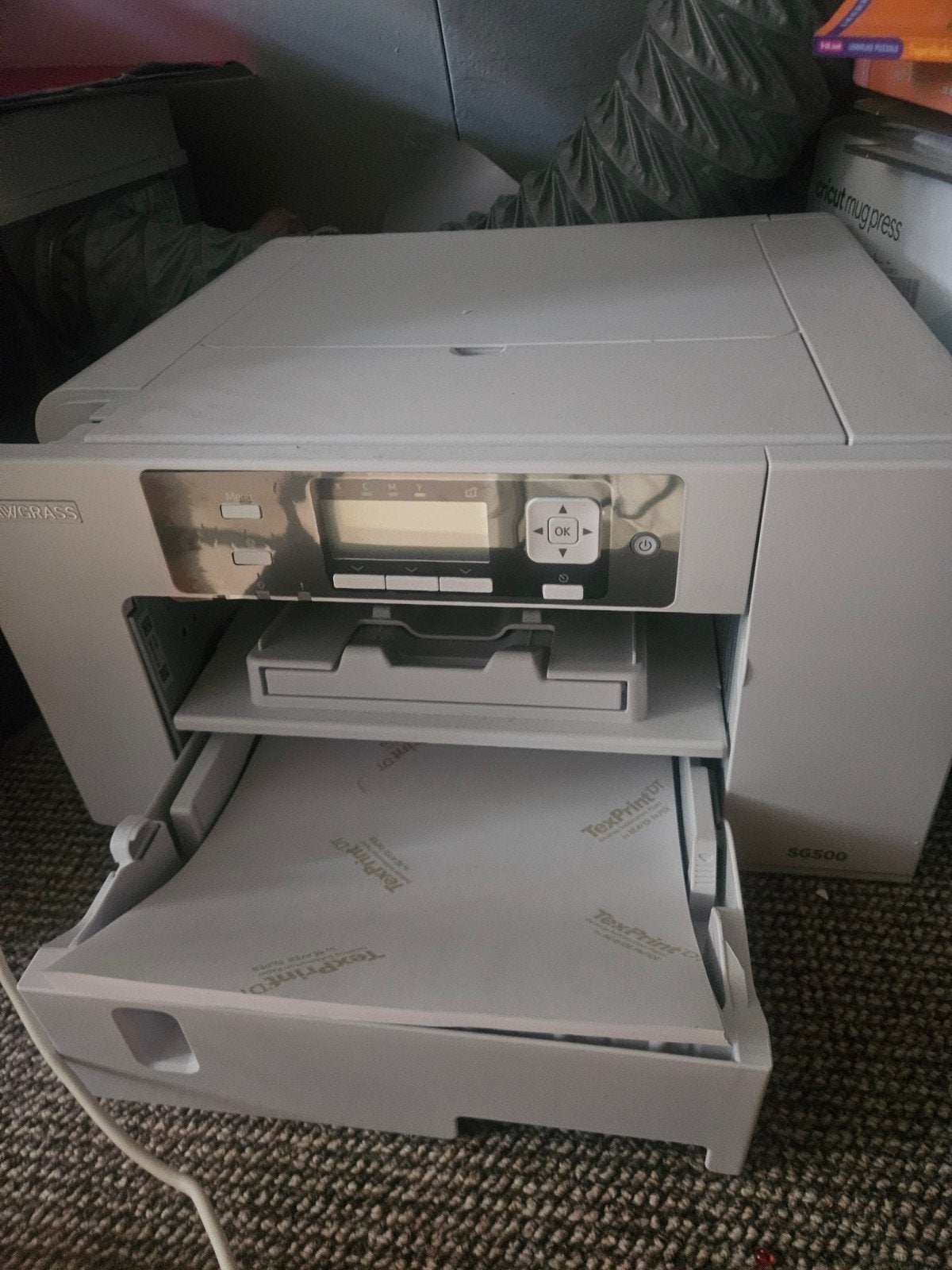 Sawgrass SG500 sublimatieprinter en Cricut mokkenpers, Computers en Software, Printers, Zo goed als nieuw, Printer, Overige technieken
