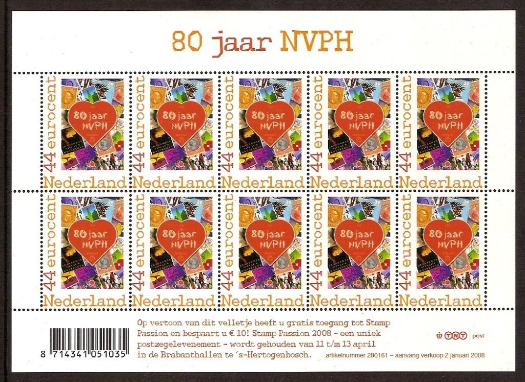Nederland NVPH nr V2562 postfris 80 jaar NVPH 2008, Ophalen of Verzenden, Na 1940, Postfris