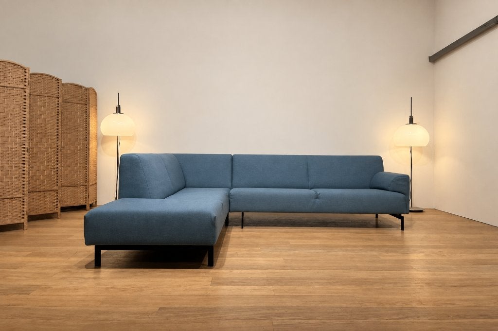 ZGAN Rolf Benz Linea Hoekbank Blauw + GARANTIE | NP €11.750