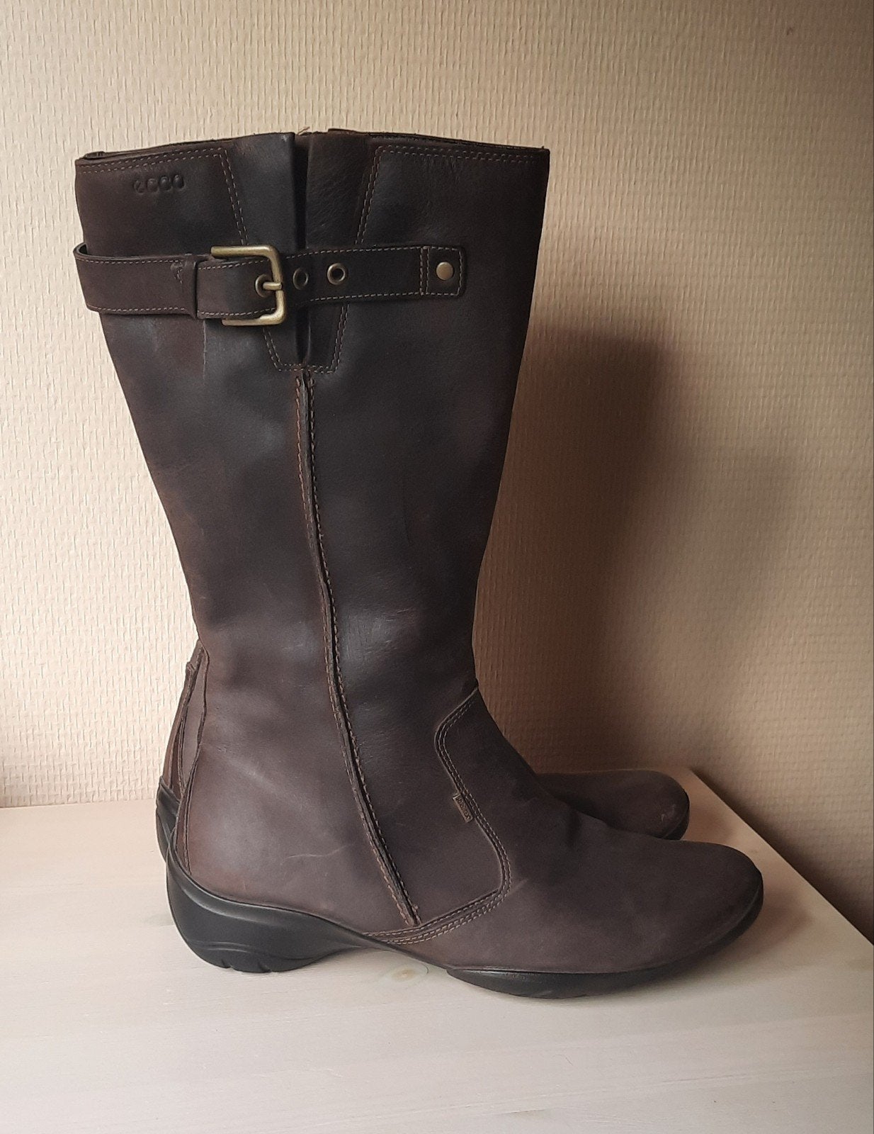 Comfortable, elegante & warme Gore-Tex Ecco laarzen, maat 40, Kleding | Dames, Bruin, Ophalen of Verzenden, Zo goed als nieuw