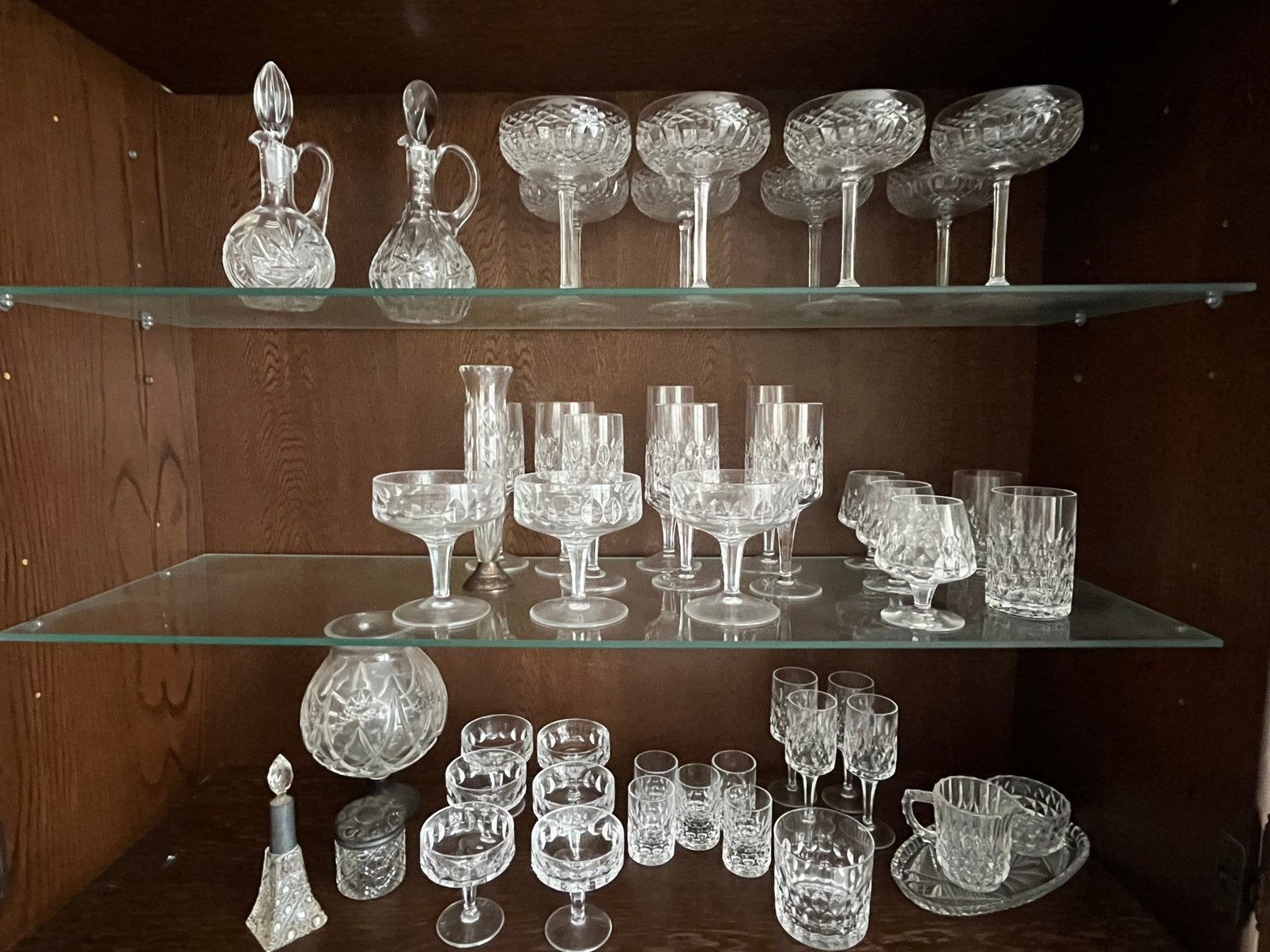 Set glazen lood kristal / zilver, oa Peill Bleikristall, Antiek en Kunst, Antiek | Glas en Kristal, Ophalen of Verzenden