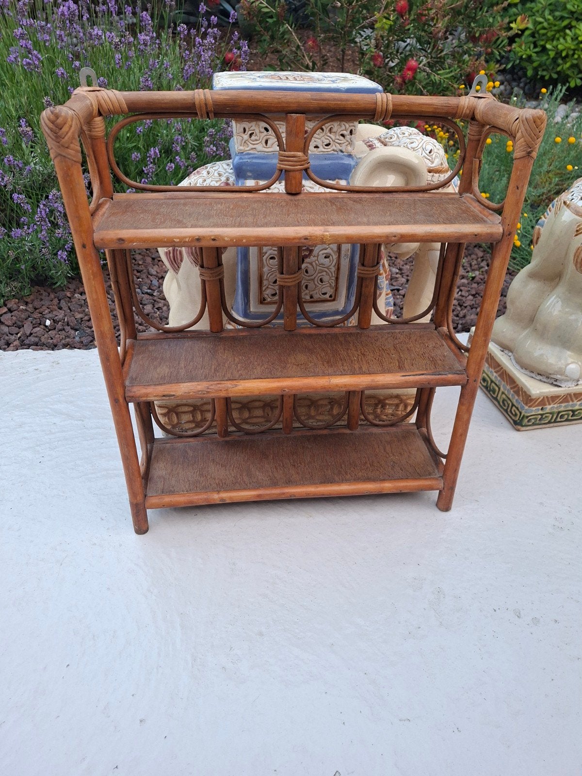 Vintage Bamboe Wandrek - Drie Planken, Ophalen of Verzenden, Gebruikt