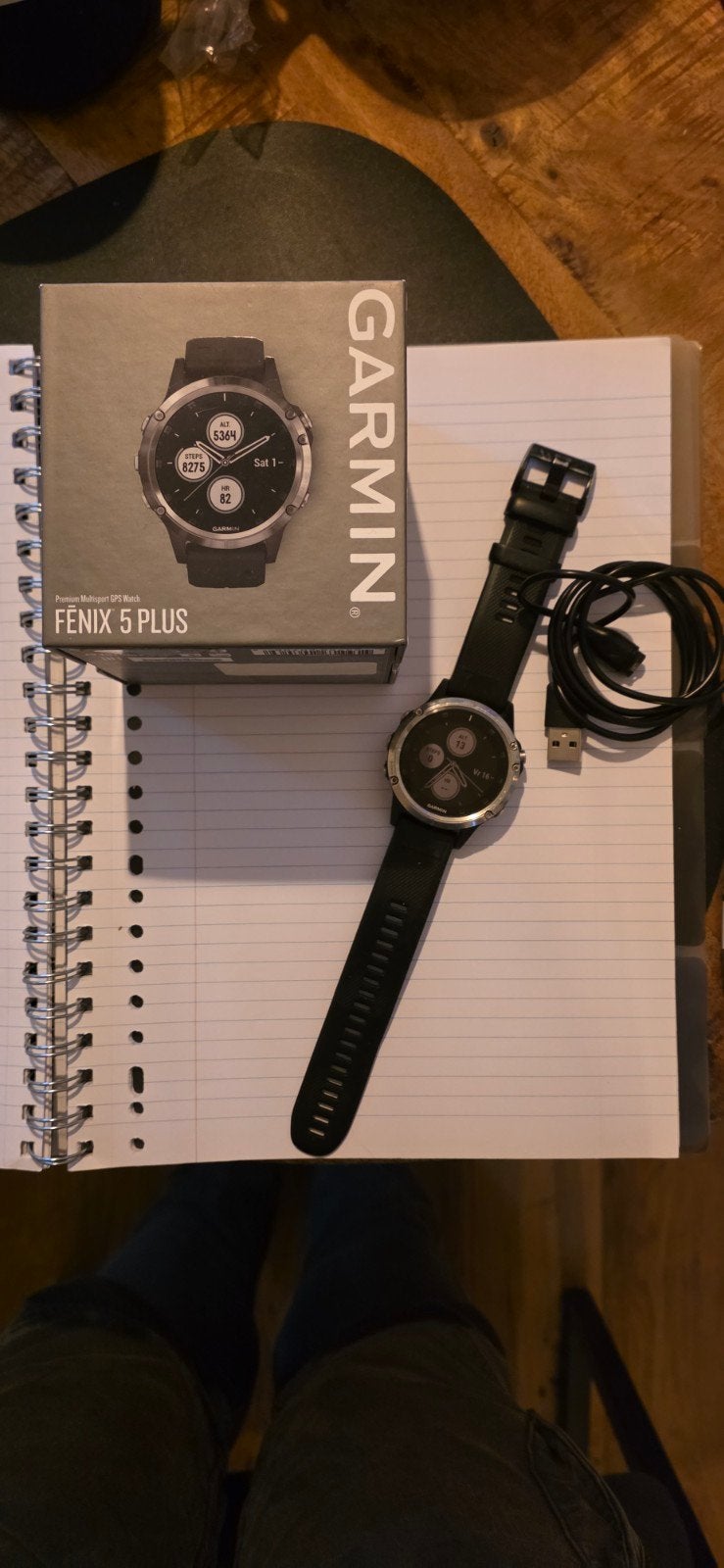 Garmin Fenix 5 Plus - Multisport GPS Smartwatch, Gebruikt, Zwart, Garmin, Ophalen of Verzenden
