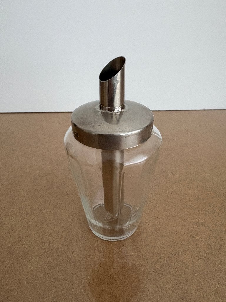 Vintage suikerstrooier met RVS schenktuit van BMF, Overige typen, Ophalen of Verzenden, Overige stijlen, Glas