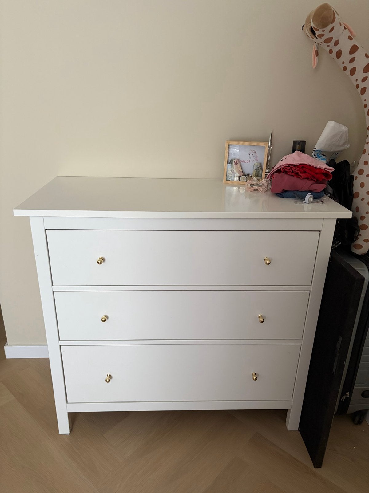 Ikea Witte ladekast met 3 laden, Huis en Inrichting, Kasten | Ladekasten, Ophalen, Gebruikt, 100 tot 150 cm, 50 tot 100 cm
