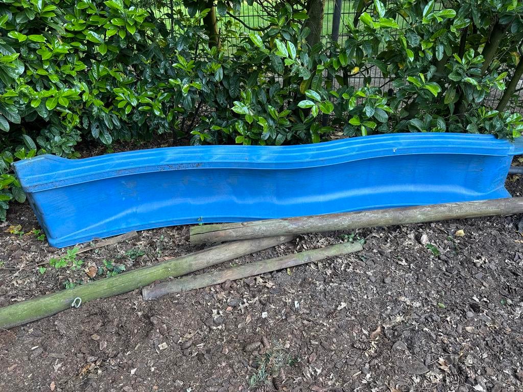 Blauwe glijbaan, schoongemaakt, gratis op te halen, Ophalen of Verzenden, Gebruikt, Glijbaan
