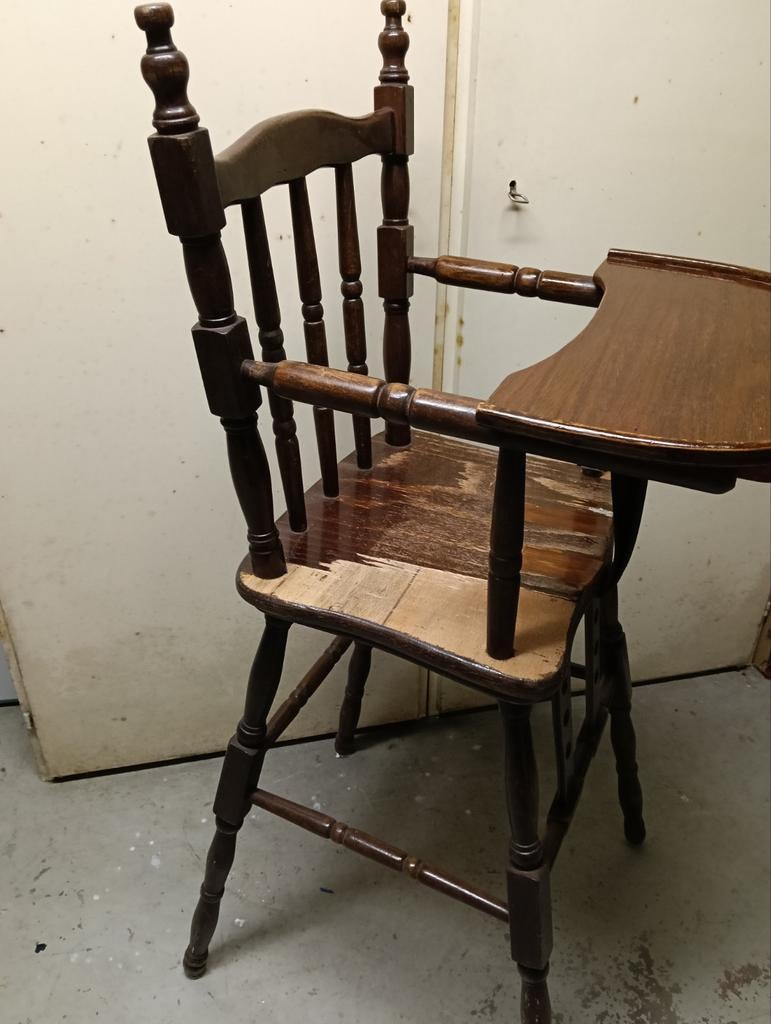 Vintage houten kinderstoel, Kinderen en Baby's, Ophalen, Gebruikt, Overige typen