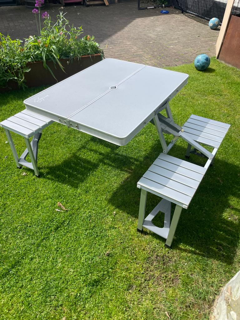 Bo-Camp Picknicktafel met 4 Zitplaatsen - Compact & Draagbaa, Ophalen, Gebruikt, Campingtafel