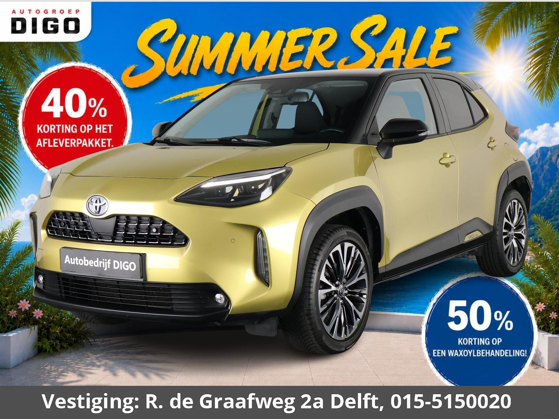 Toyota Yaris Cross 1.5 Hybrid Executive Bi-Tone | Panoramada, Gebruikt, Hybride Elektrisch/Benzine, 3 cilinders, 550 kg