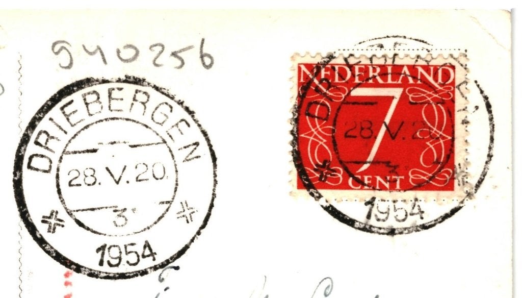 940256	Driebergen	Rosarium	1954	Gelopen met zegel, Ophalen of Verzenden, 1940 tot 1960, Gelopen, Utrecht