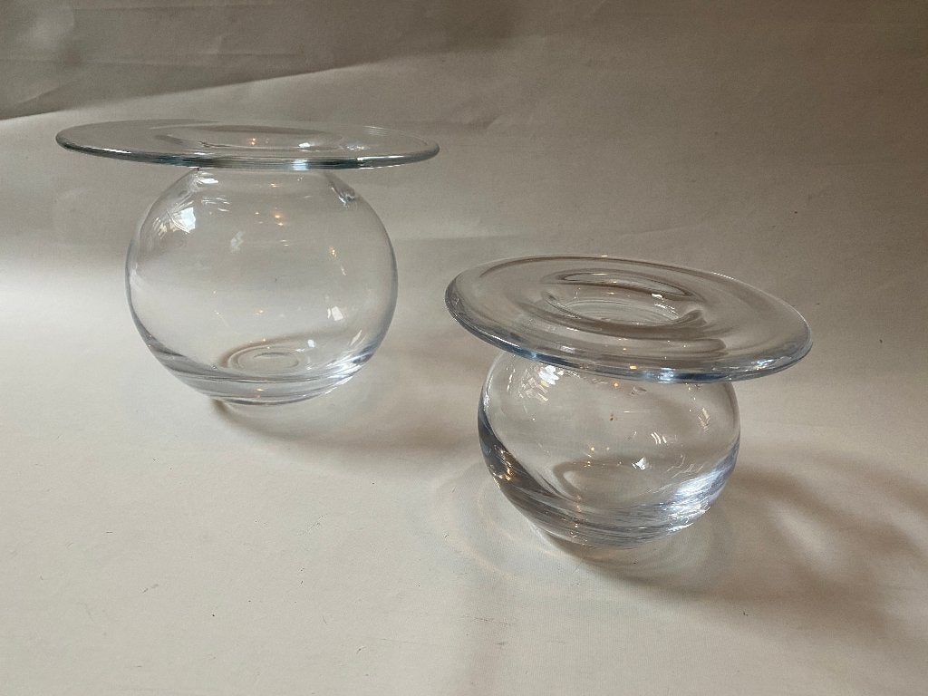 Retro Set van 2 Mooie Nanny Still Saturnus vazen,, Ophalen of Verzenden, Gebruikt, Overige kleuren, Glas